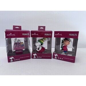 Hallmark Peanuts Christmas Ornaments Set of 3 Charlie Brown & Snoopy *READ*